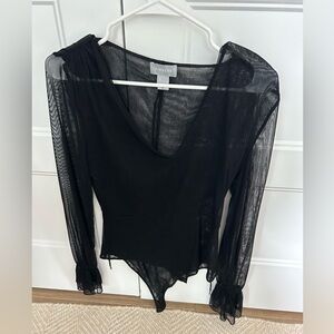 Finders Keepers mesh v-neck bodysuit